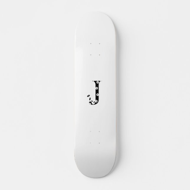 Blommor Patterned Brev J Skateboard Bräda 21,5 Cm (Framsida)