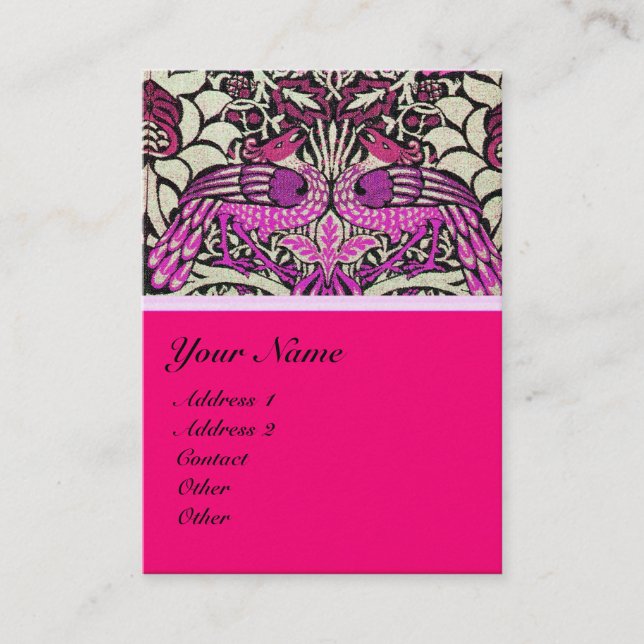 BLOMMOR, PEACOCKER OCH DRAGONER MONOGRAM-PÄRG VISITKORT (Framsida)