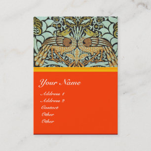 BLOMMOR, PEACOCKER OCH DRAGONER MONOGRAM VISITKORT