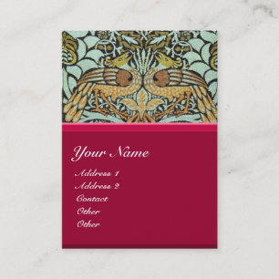 BLOMMOR, PEACOCKER OCH DRAGONER MONOGRAM VISITKORT