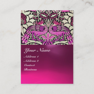 BLOMMOR, PEACOCKER OCH DRAGONER MONOGRAM VISITKORT