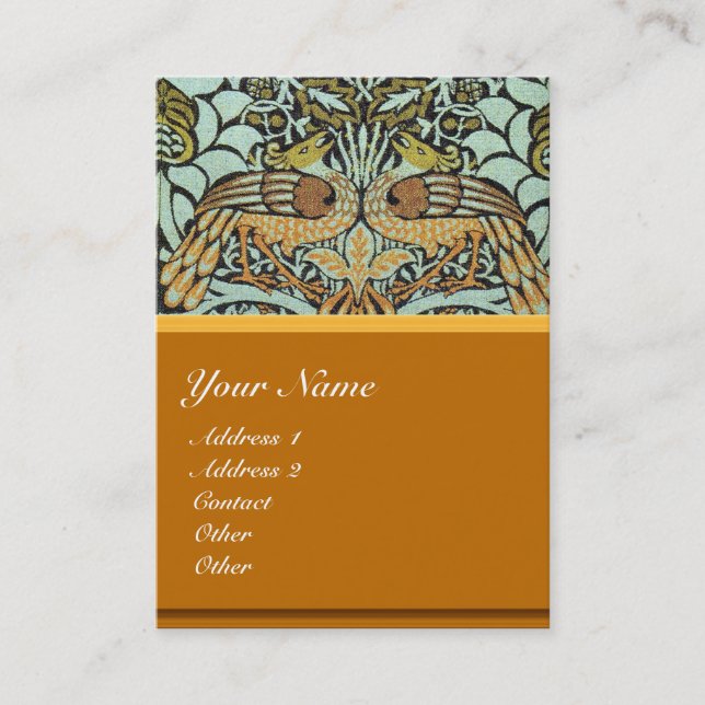 BLOMMOR, PEACOCKER OCH DRAGONER MONOGRAM VISITKORT (Framsida)