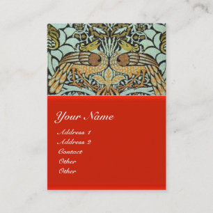 BLOMMOR, PEACOCKER OCH DRAGONER MONOGRAM VISITKORT