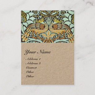 BLOMMOR, PEACOCKER OCH DRAGONS MONOGRAM Kraft Visitkort