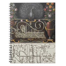 Blommor, persikor, fjärilar anteckningsbok