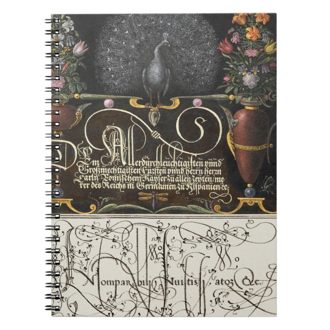 Blommor, persikor, fjärilar anteckningsbok (Framsidan)