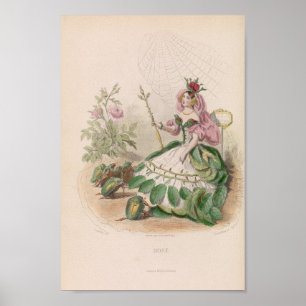 Blommor Personifierade - Ro Poster
