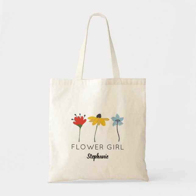 Blommor Personlig Flower Girl Tote Tygkasse (Framsidan)