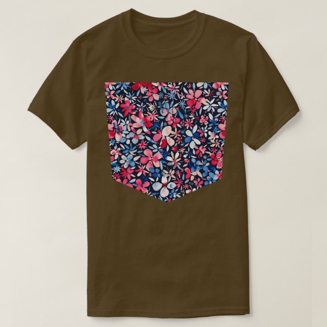 Blommor Pocket T Shirt (Design framsida)