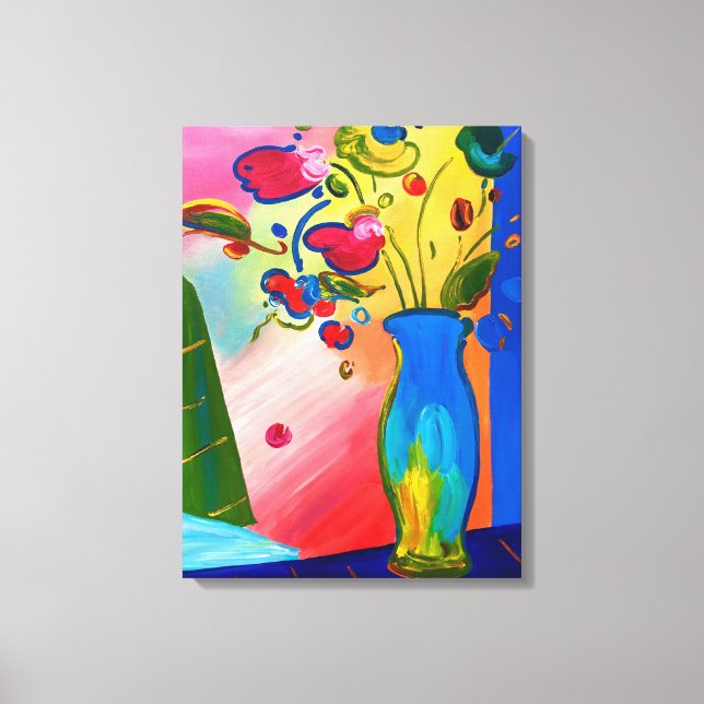 Blommor Premium Wrapped Canvas (glans) (Framsida)