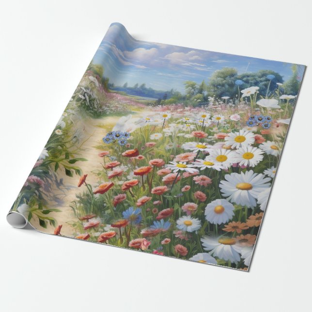 Blommor Presentpapper (Utrullad)