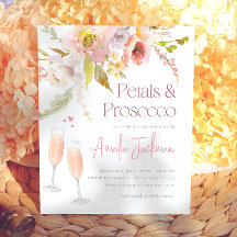 Blommor & Prosecco Blomsterbröllopsfestinladning