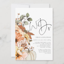 Blommor Pumpa Höst Vi Gör QR-kod Bröllopsinbjudan