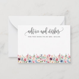 Blommor, råd och Önskemål-kort för vattenfärg