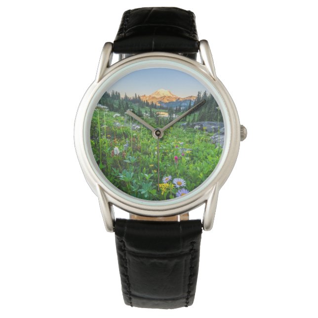 Blommor | Rainiers nationalpark Armbandsur (Framsida)