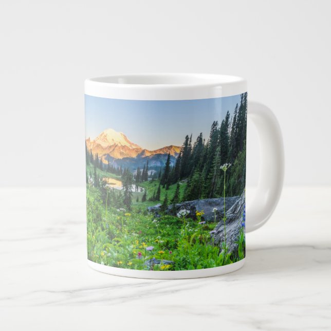 Blommor | Rainiers nationalpark Jumbo Mugg (Framsida höger)