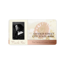 Blommor Ram Photo Family Tack-etikett Adressetikett