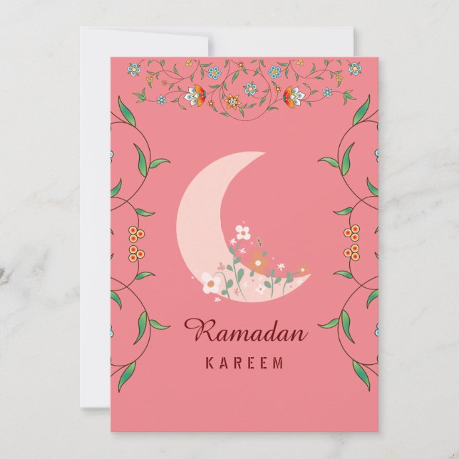 Blommor Ramadan Kareem Helgdag Card Julkort (Framsida)