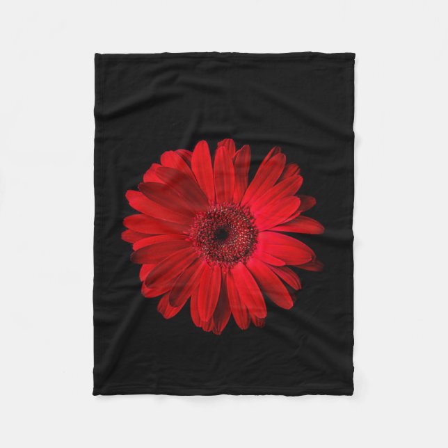 Blommor | Red Gerbera Daisy Fleecefilt (Framsidan)
