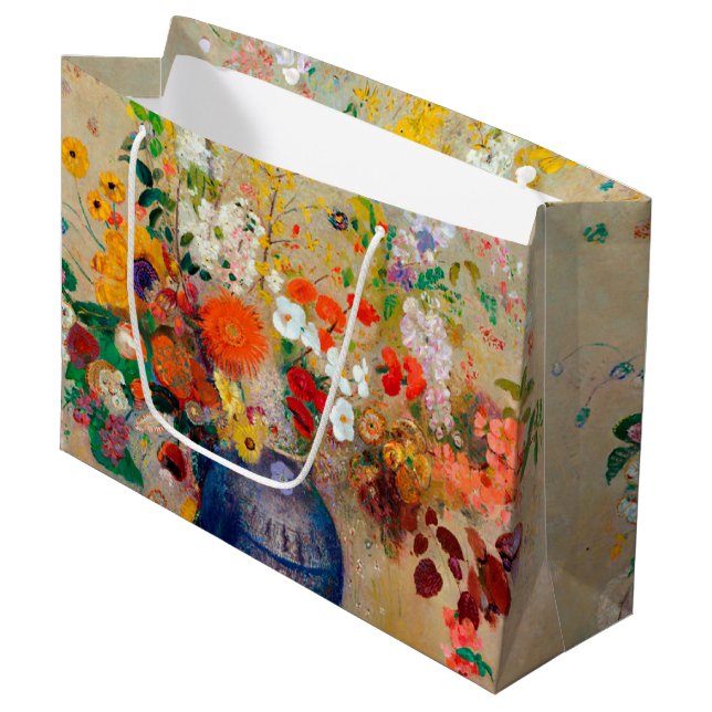 Blommor, Redon Large Gift Bag (Framsidan Vinklad)