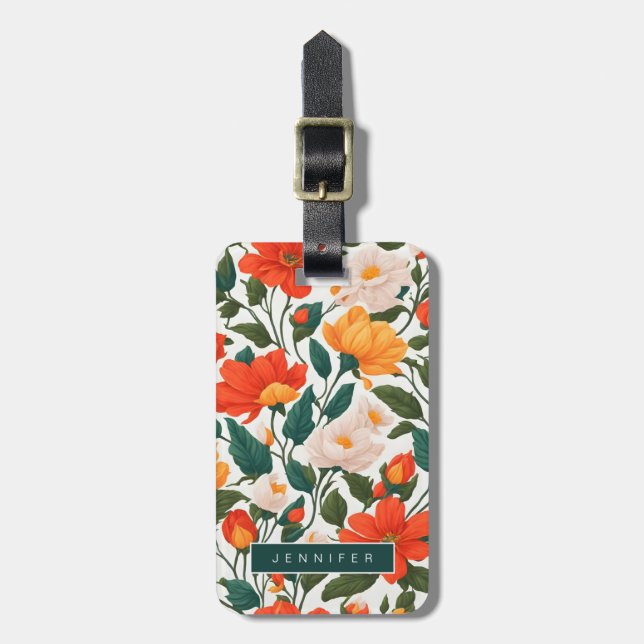 Blommor - resgodsmärkning bagagebricka (Vertikal Framsida)