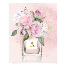 Blommor Ro Elegant Parfym Flaska Monogram