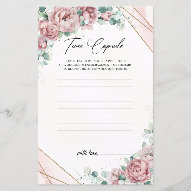  blommor ro eucalyptus guld Time Capsule (Framsida)