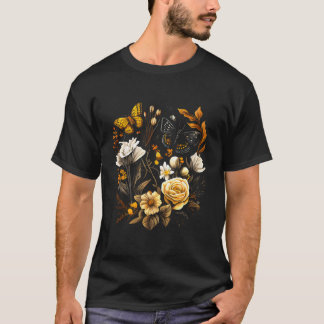 Blommor Ro Höstfjäril T Shirt