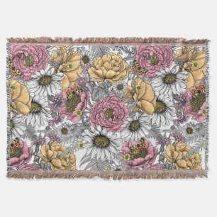 Blommor-, ro, ponnyer, daisy, fauna filt
