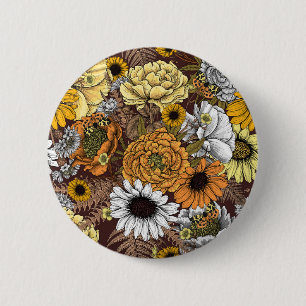 Blommor-, ro, ponnyer, daisy, fauna knapp
