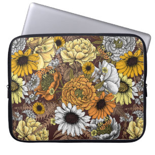 Blommor-, ro, ponnyer, daisy, fauna laptop fodral