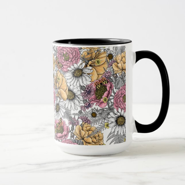 Blommor-, ro, ponnyer, daisy, fauna mugg (Höger)
