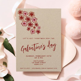 Blommor Röda Rosa Vänner Galentine`s Dag Kraft Inbjudningar
