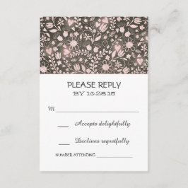 Blommor, rosa bruna, rustiska bröllop OSA Kort