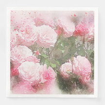 Blommor Rosa Cabbage Ro Papper Dinner Napkins