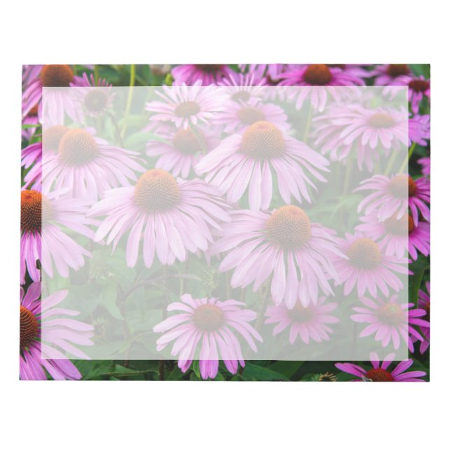 Blommor | Rosa Coneflower Garden Anteckningsblock (Framsida)