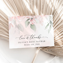 blommor, Rosa Flowers, Boho, Baby Shower Tack Kort