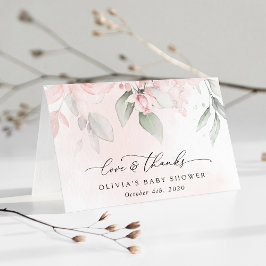 blommor, Rosa Flowers, Boho, Baby Shower Tack Kort