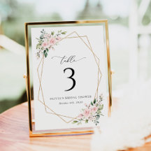  blommor, Rosa Flowers, Boho, Bordsnummer