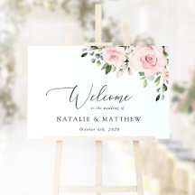  blommor, Rosa Flowers, Boho, Bröllop Välkommen