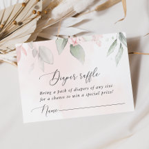  blommor, Rosa Flowers, Boho, Diaper Raffle