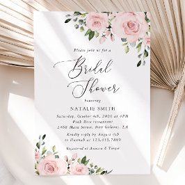  blommor, Rosa Flowers, Boho, Möhippa Inbjudningar