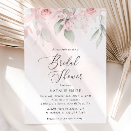  blommor, Rosa Flowers, Boho, Möhippa Inbjudningar