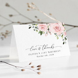 blommor, Rosa Flowers, Greenery, födelsedag Tack Kort