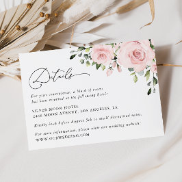  blommor, Rosa Flowers, uppgifter om Bröllop Tilläggskort