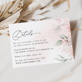  blommor, Rosa Flowers, uppgifter om Bröllop Tilläggskort