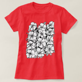 Blommor Rosa Red T Shirt