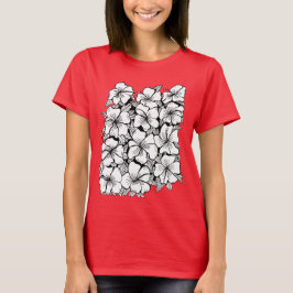 Blommor Rosa Red T Shirt