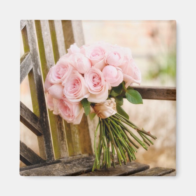 Blommor | Rosa ros Bouquet Magnet (Framsidan)