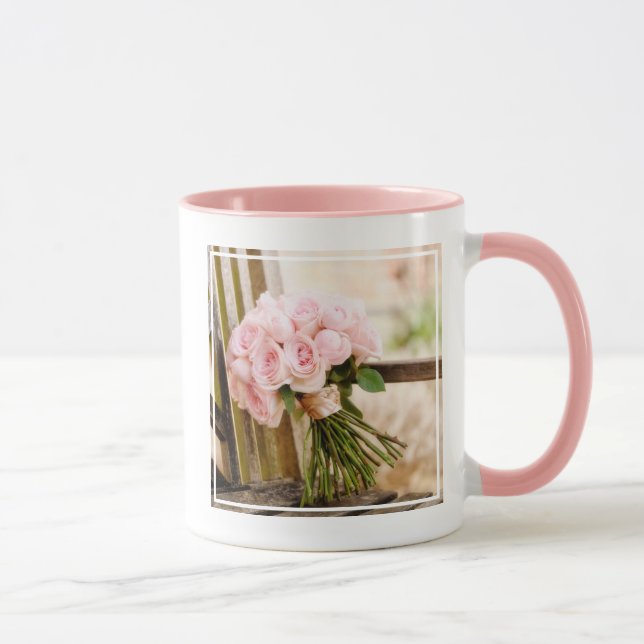 Blommor | Rosa ros Bouquet Mugg (Höger)